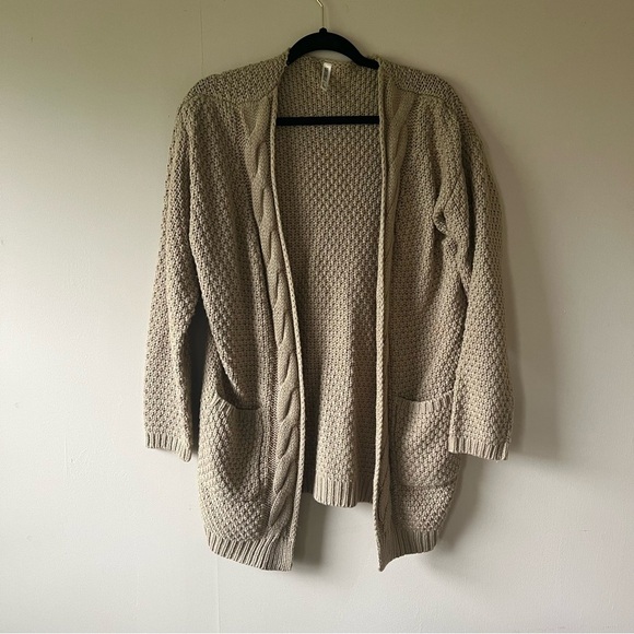 Cozy Beige Knit Cardigan - Picture 1 of 7